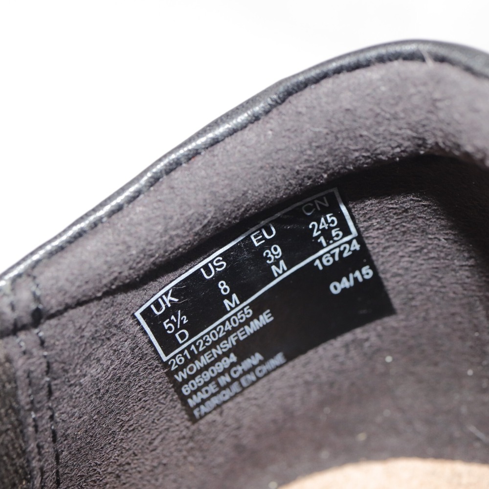 Clarks Womens Ashland Palm‎ Loafer Size 8 Black Leather Comfort Flat Shoe Zip Up - Picture 10 of 13
